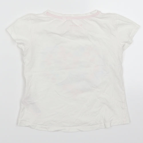 Bluezoo Girls White   Basic T-Shirt Size 5-6 Years  - Butterflies Love Heart