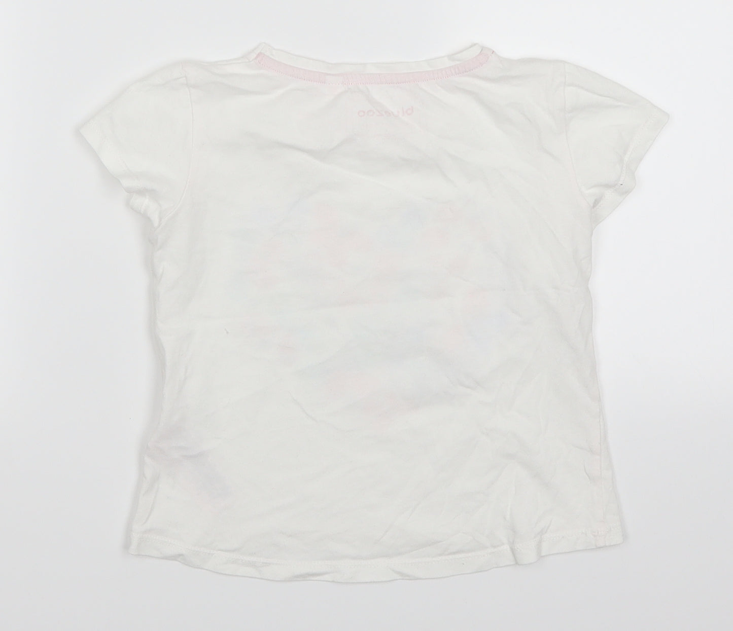 Bluezoo Girls White   Basic T-Shirt Size 5-6 Years  - Butterflies Love Heart