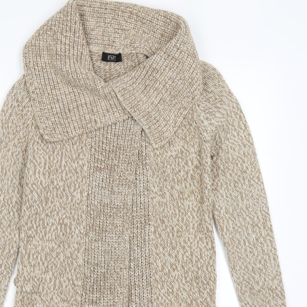 F&F Womens Beige   Cardigan Jumper Size 8
