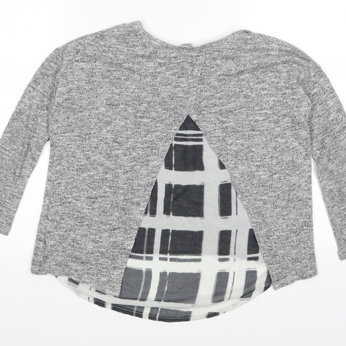 River Island Girls Grey Check  Basic T-Shirt Size 9-10 Years