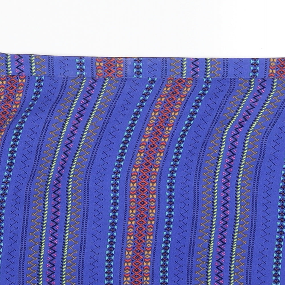 New Look Womens Blue Striped  Basic Blouse Size 12