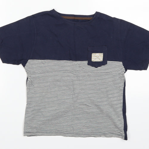 Primark Boys Blue Striped  Basic T-Shirt Size 6-7 Years