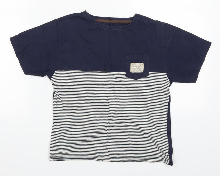 Primark Boys Blue Striped Basic T-Shirt Size 6-7 Years