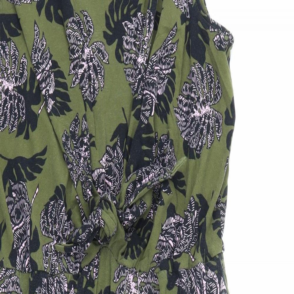 Primark Womens Green Floral  Skater Dress  Size 18