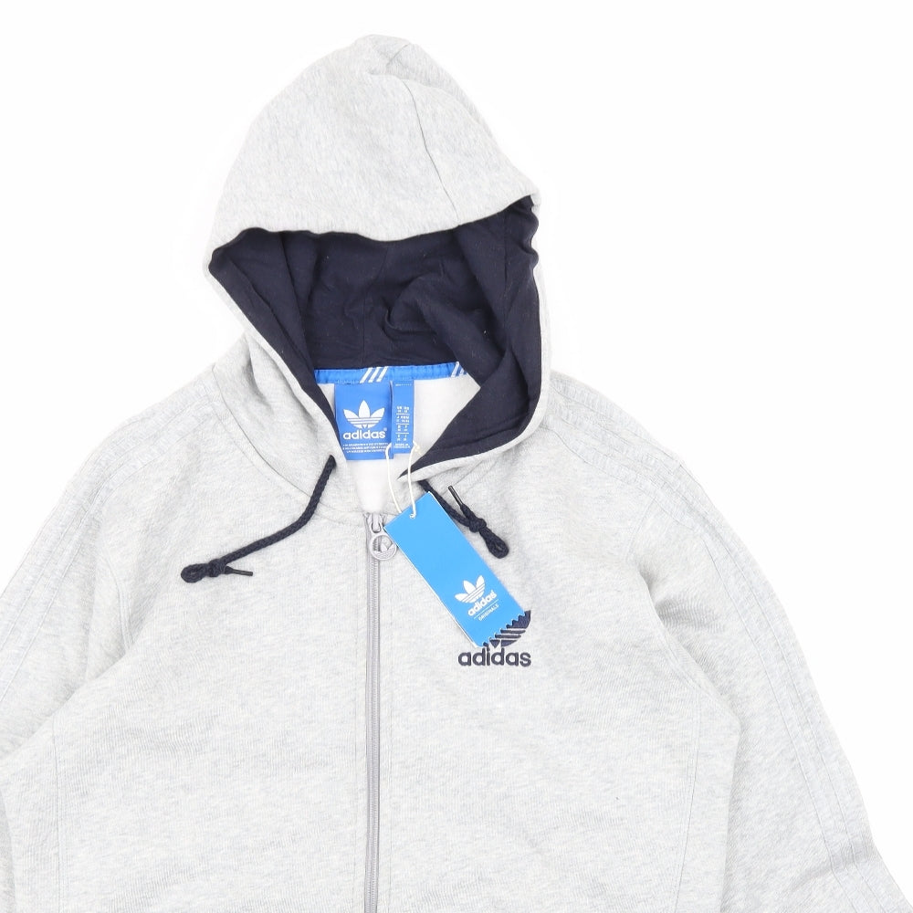 adidas Mens Grey   Full Zip Hoodie Size M