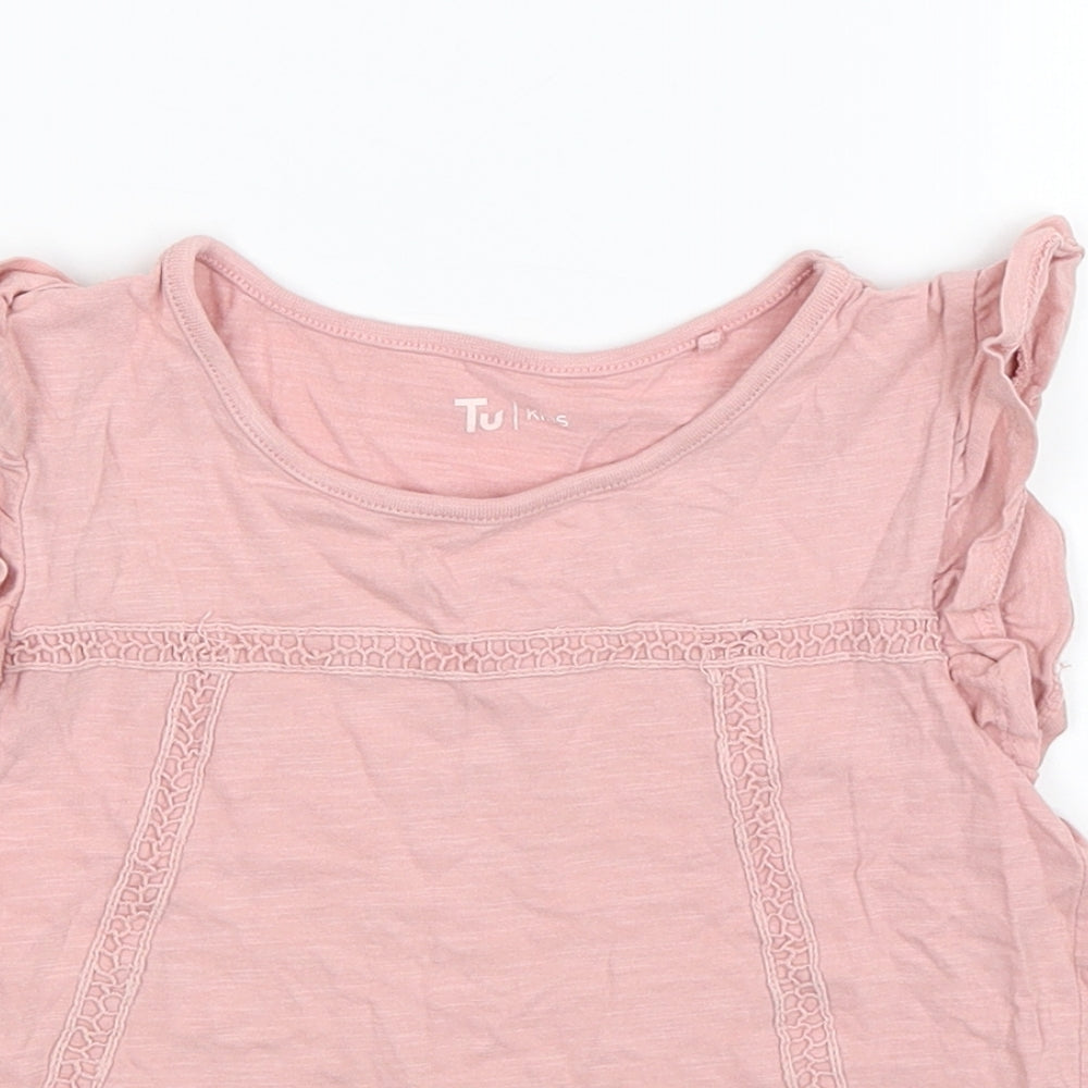 TU Girls Pink   Basic T-Shirt Size 5 Years