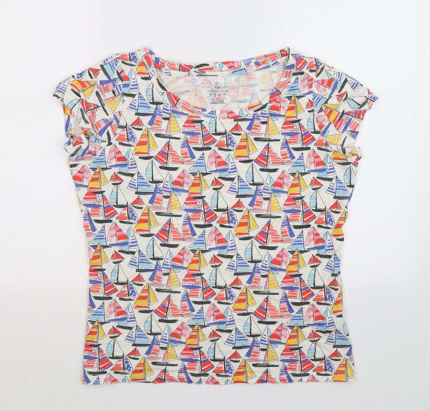 Lands' End Womens White   Basic T-Shirt Size M