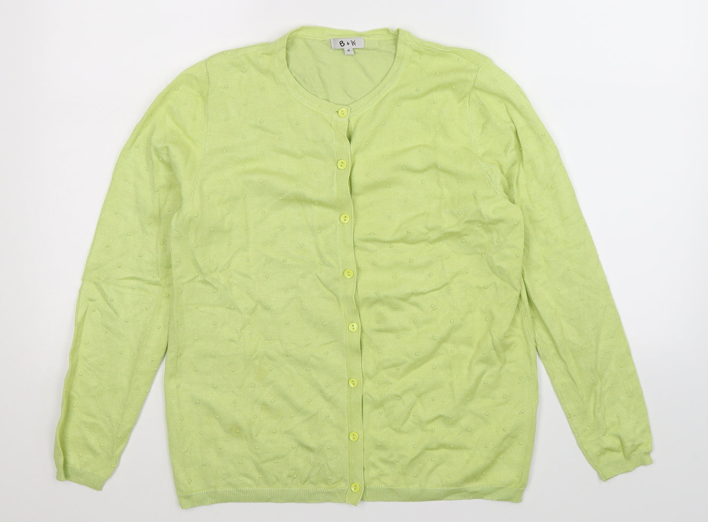 B&V Womens Green  Knit Cardigan Jumper Size M