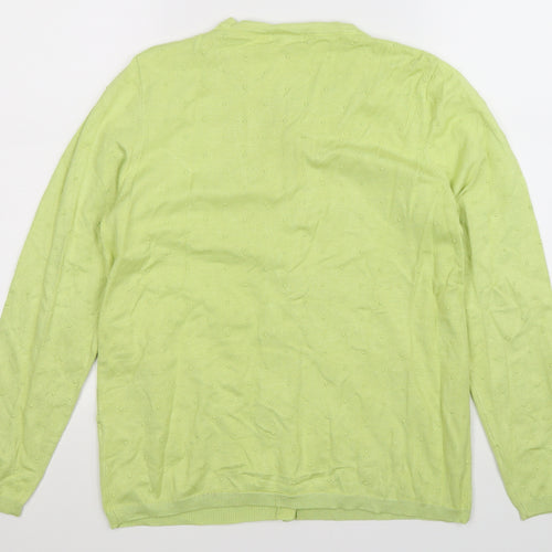 B&V Womens Green  Knit Cardigan Jumper Size M