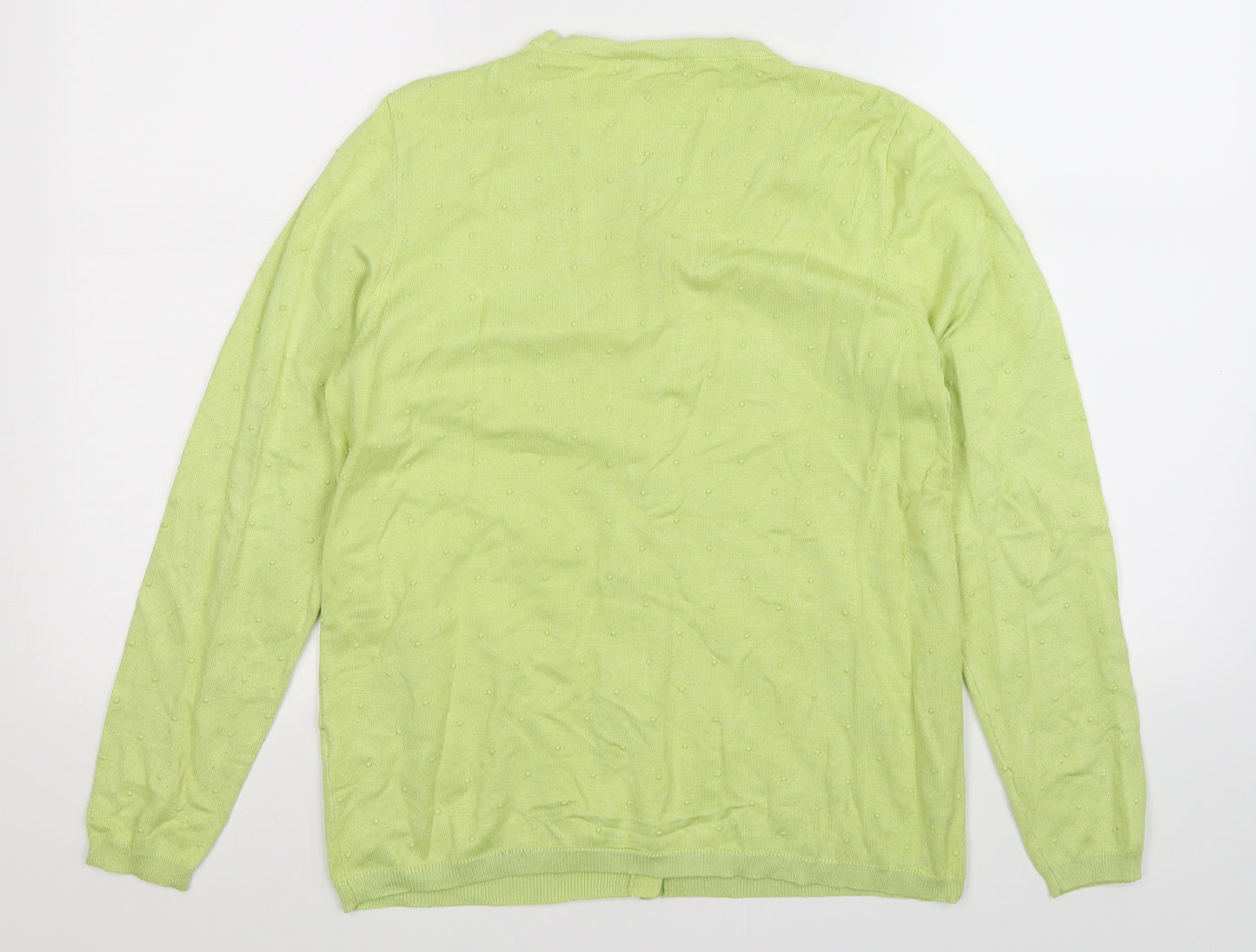 B&V Womens Green  Knit Cardigan Jumper Size M