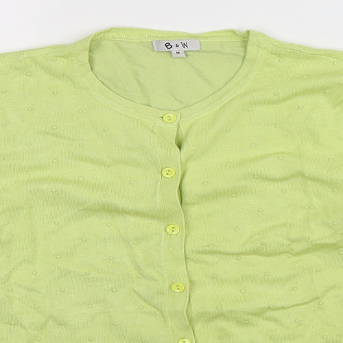 B&V Womens Green  Knit Cardigan Jumper Size M