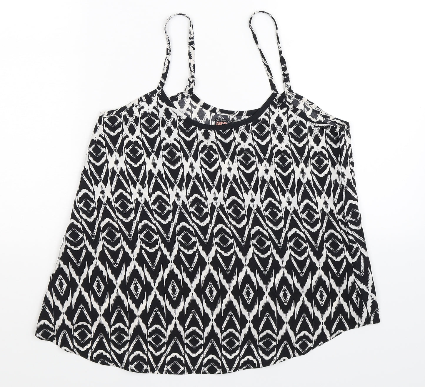 QED London Womens Black Geometric  Basic Tank Size 10