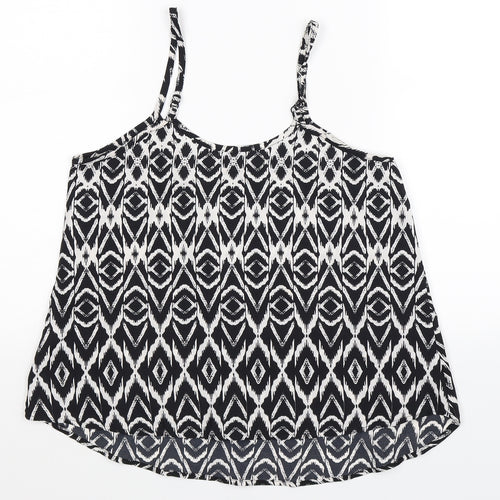 QED London Womens Black Geometric  Basic Tank Size 10