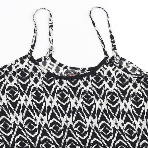 QED London Womens Black Geometric  Basic Tank Size 10