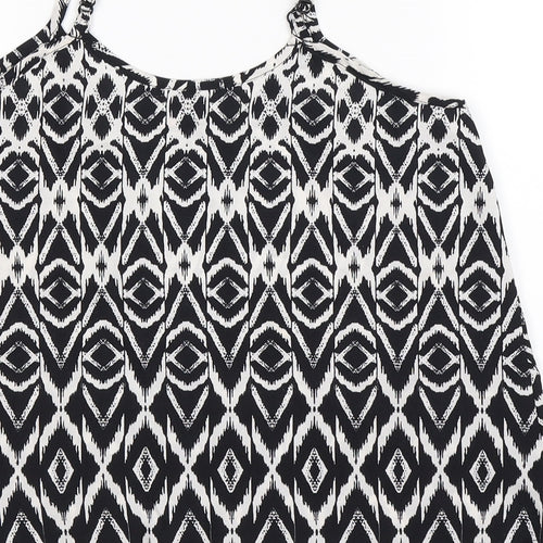 QED London Womens Black Geometric  Basic Tank Size 10