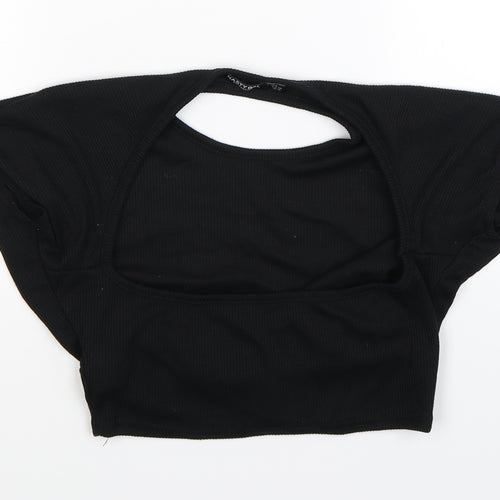 Nasty Gal Womens Black   Cropped T-Shirt Size 10