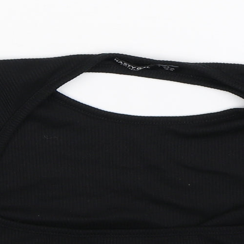 Nasty Gal Womens Black   Cropped T-Shirt Size 10