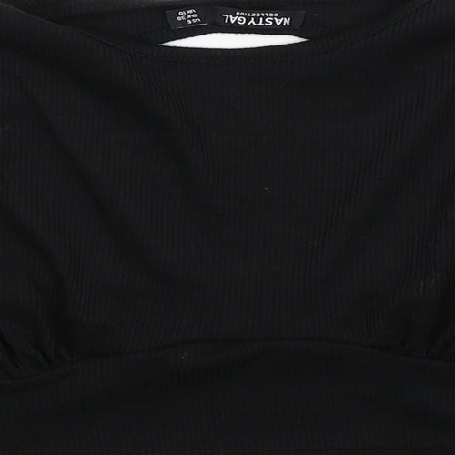 Nasty Gal Womens Black   Cropped T-Shirt Size 10