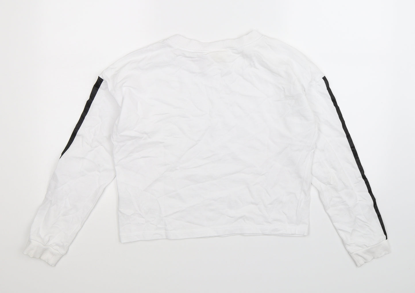 H&M Girls White Striped  Pullover Sweatshirt Size 13-14 Years