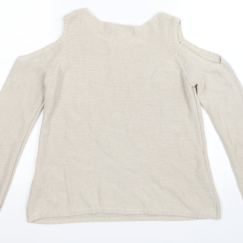 Only Womens Beige  Knit Pullover Jumper Size S