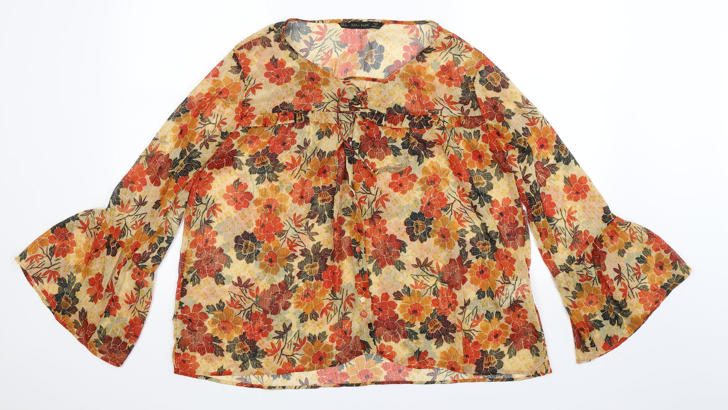 Zara Womens Multicoloured Floral  Camisole Blouse Size S