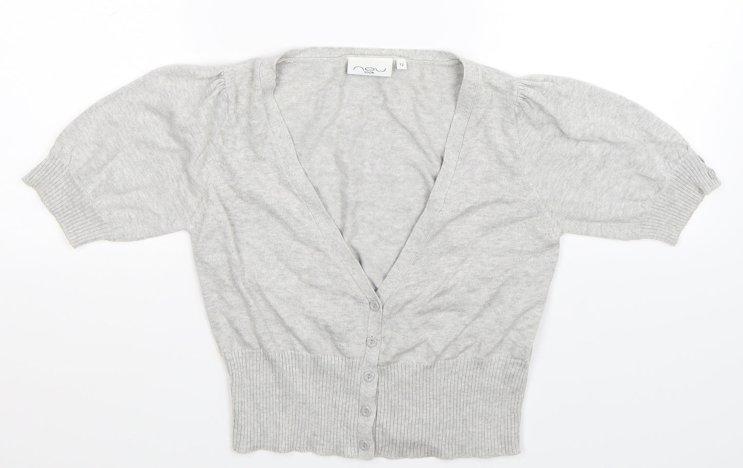 New Look Womens Grey  Knit Cardigan Jumper Size 12