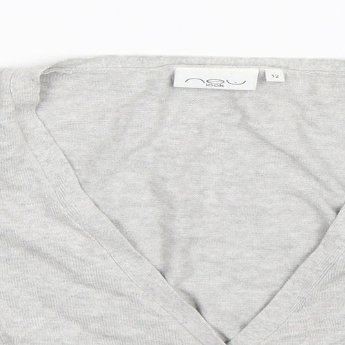 New Look Womens Grey  Knit Cardigan Jumper Size 12