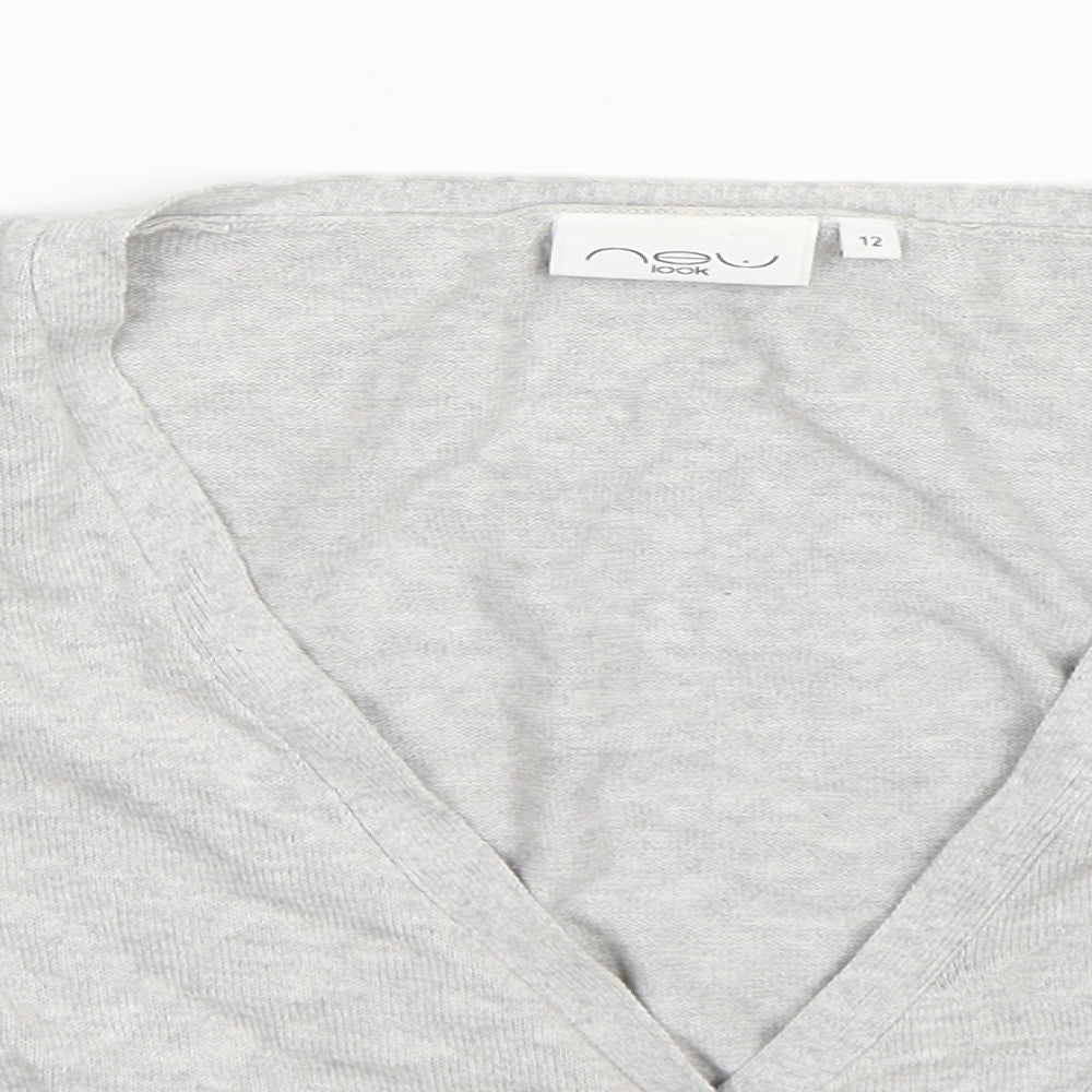 New Look Womens Grey  Knit Cardigan Jumper Size 12