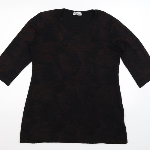 Anne Smith Womens Brown   Basic T-Shirt Size XL