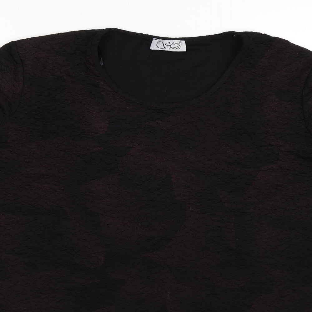 Anne Smith Womens Brown   Basic T-Shirt Size XL