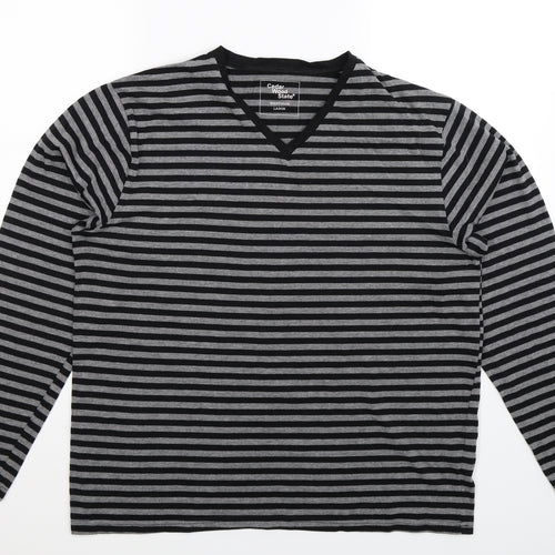 Cedar Wood State Mens Multicoloured Striped   T-Shirt Size L