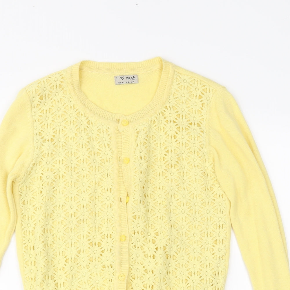 NEXT Girls Yellow   Cardigan Jumper Size 9 Years