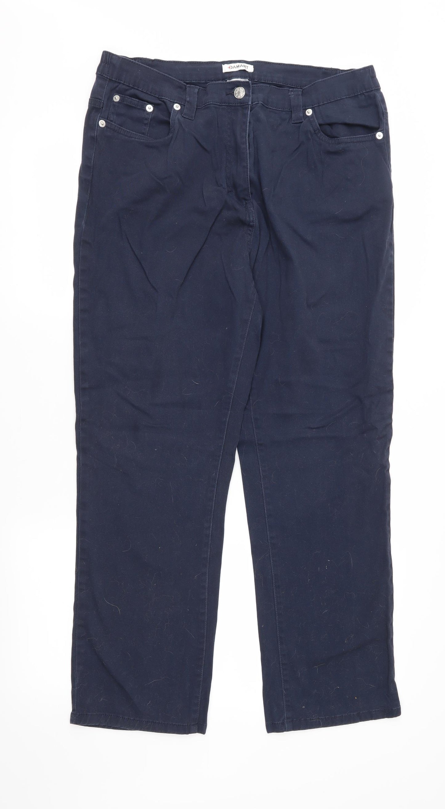 Damart Womens Blue   Cropped Jeans Size 16 L27 in - Elastic Waist