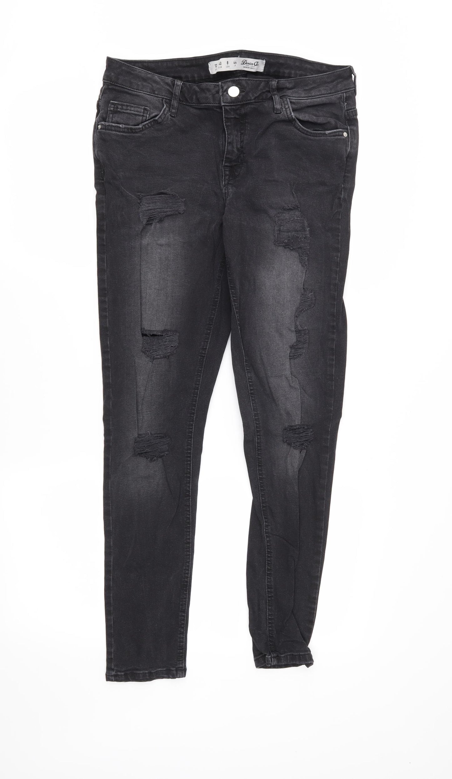 DenimCo Womens Black   Skinny Jeans Size 12 L27 in