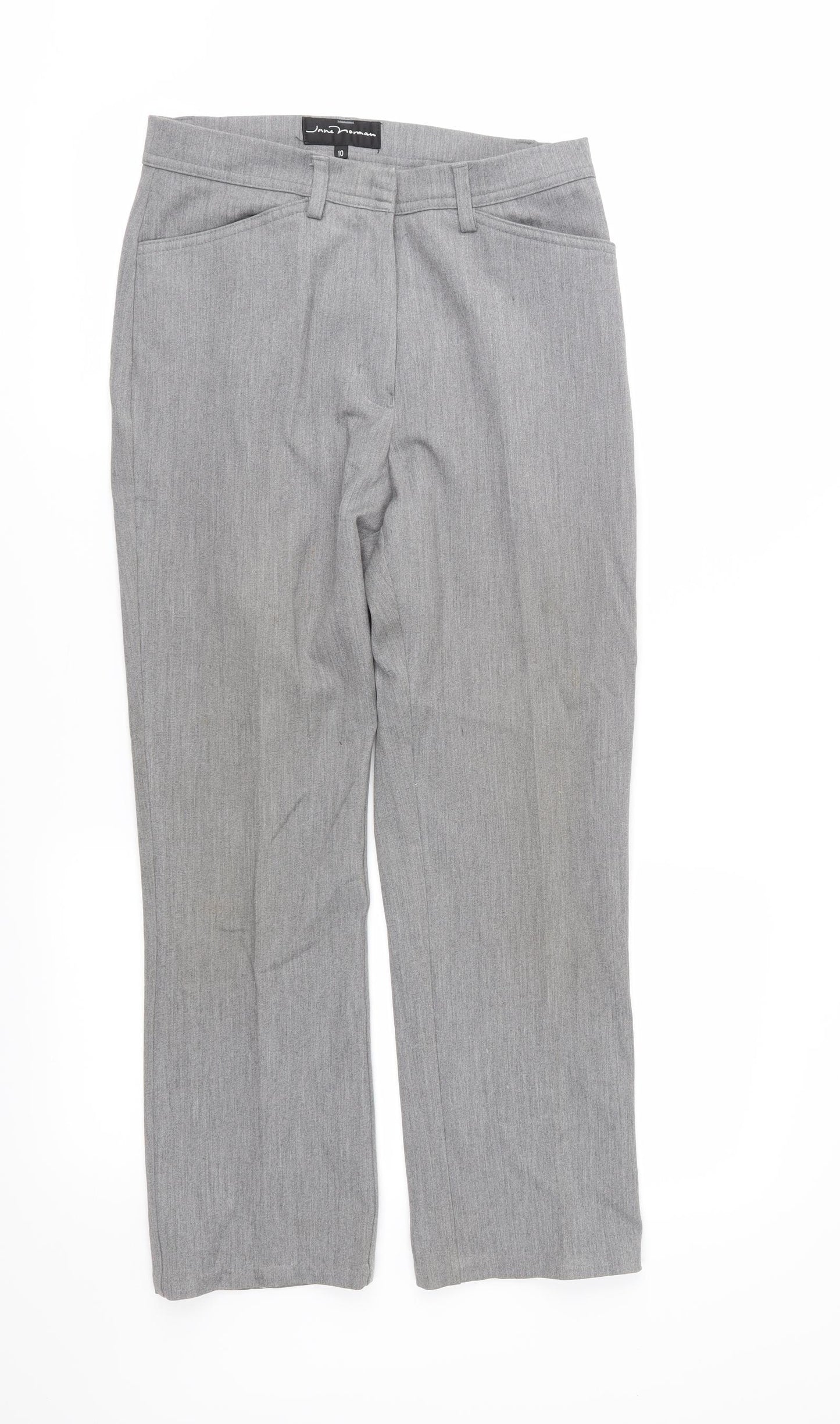 Jane Norman Womens Grey   Trousers  Size 10 L24.5 in
