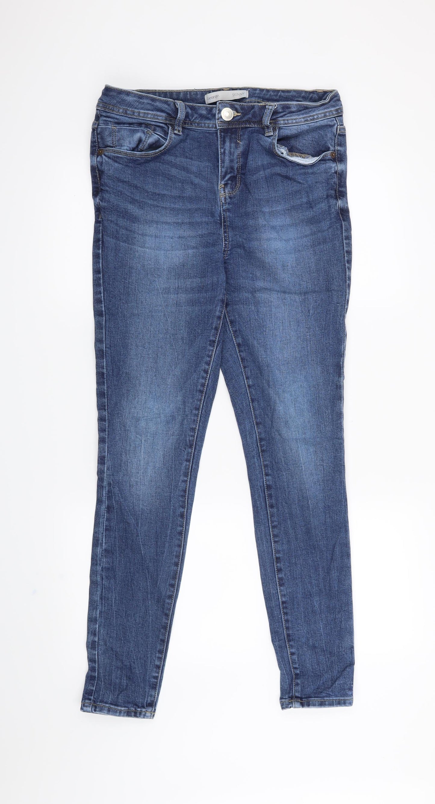George Womens Blue   Skinny Jeans Size 12 L28 in