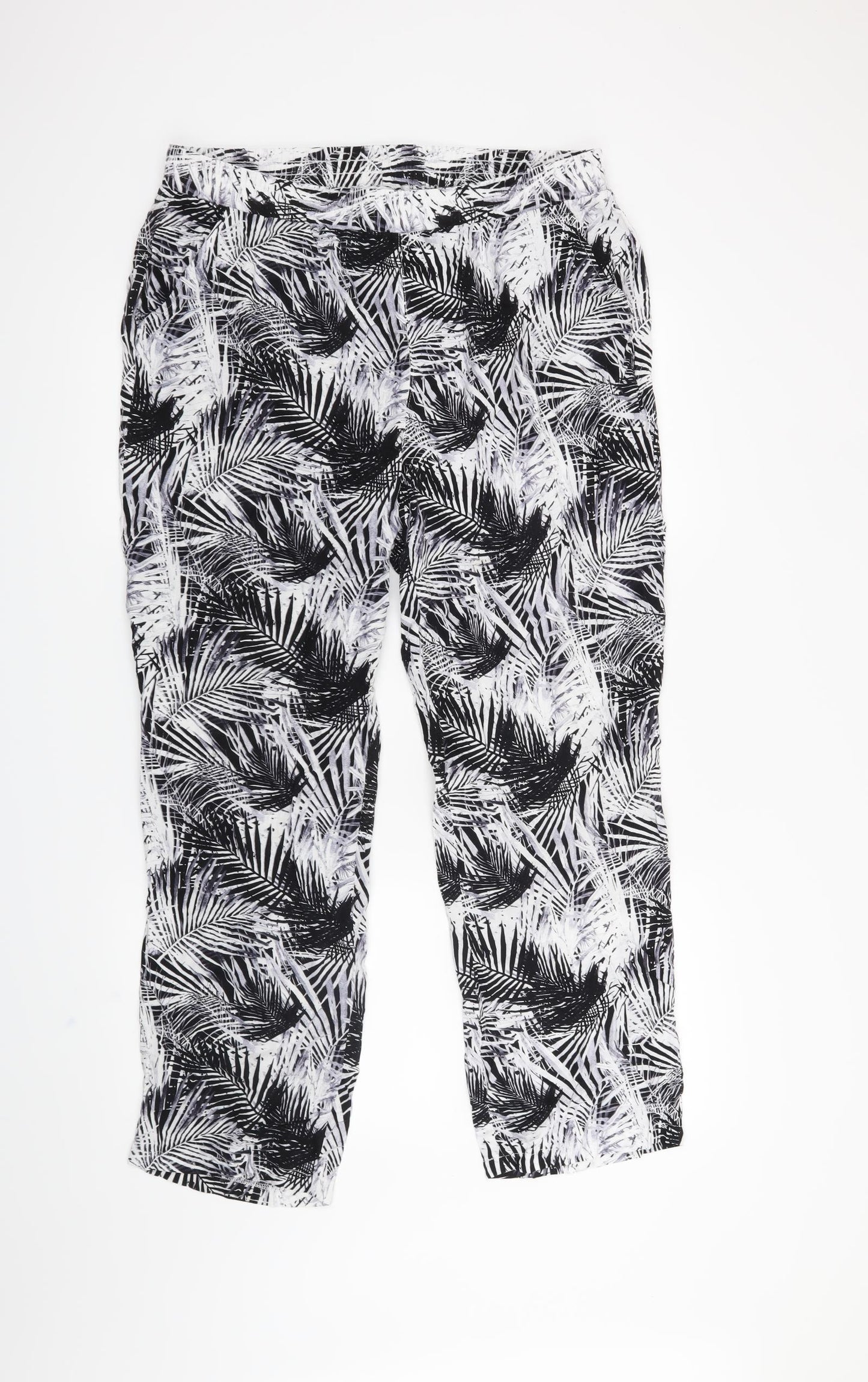 Damart Womens Black Floral  Trousers  Size 20 L26 in