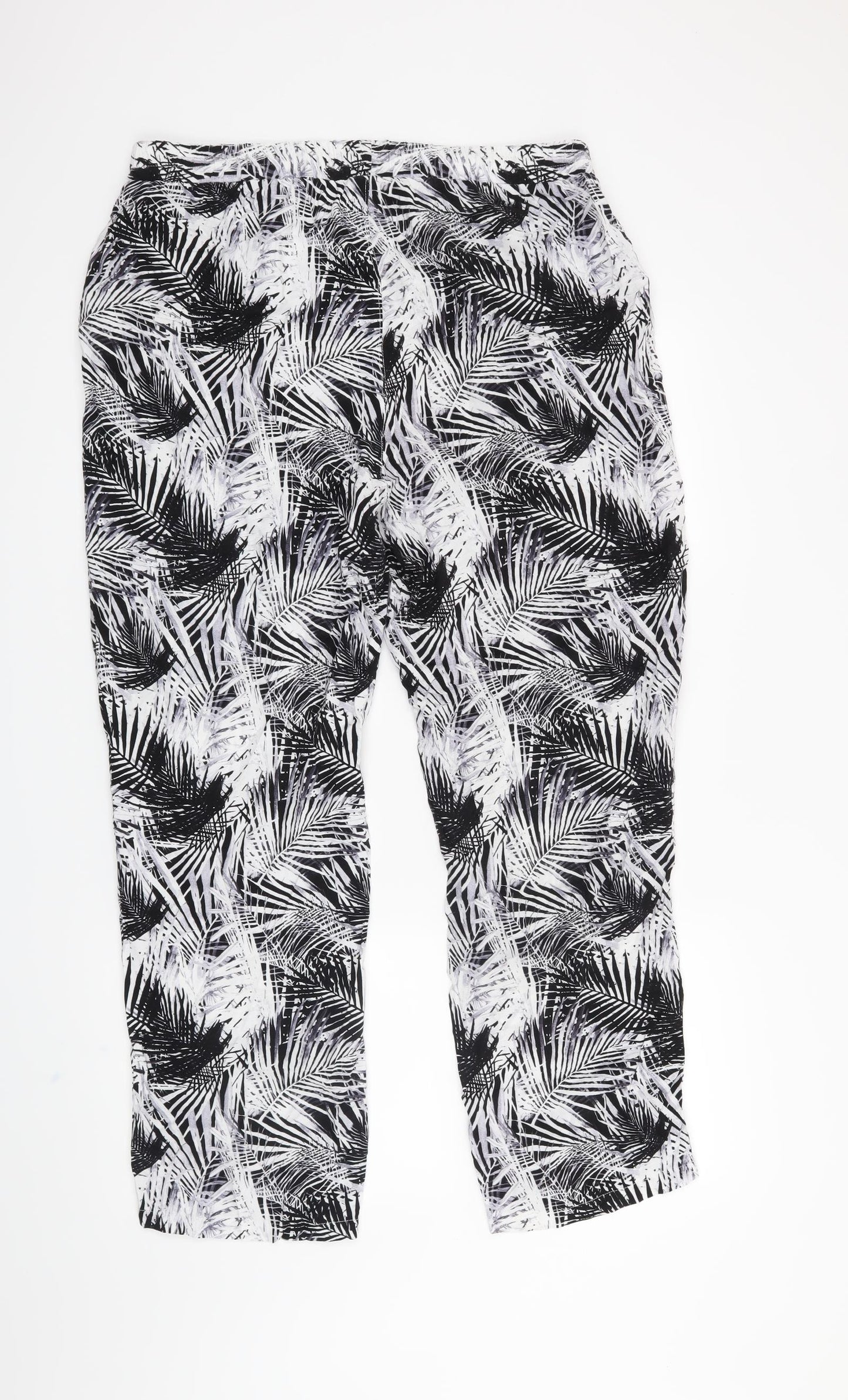 Damart Womens Black Floral  Trousers  Size 20 L26 in