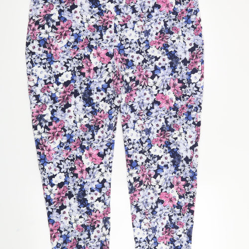 Afibel Womens Blue Floral  Trousers  Size 20 L26 in