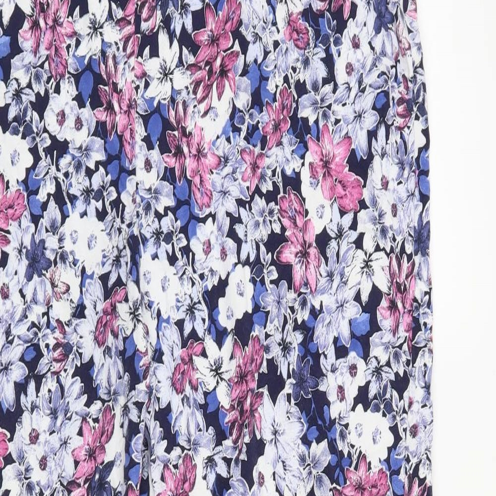 Afibel Womens Blue Floral  Trousers  Size 20 L26 in