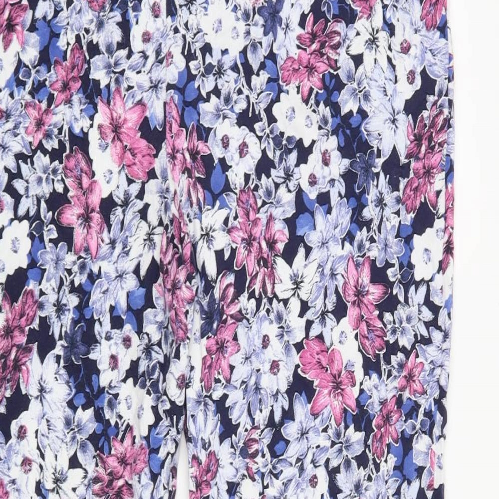 Afibel Womens Blue Floral  Trousers  Size 20 L26 in