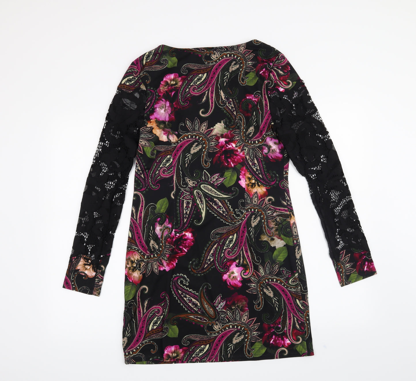 Debenhams Womens Black Paisley  A-Line  Size 12