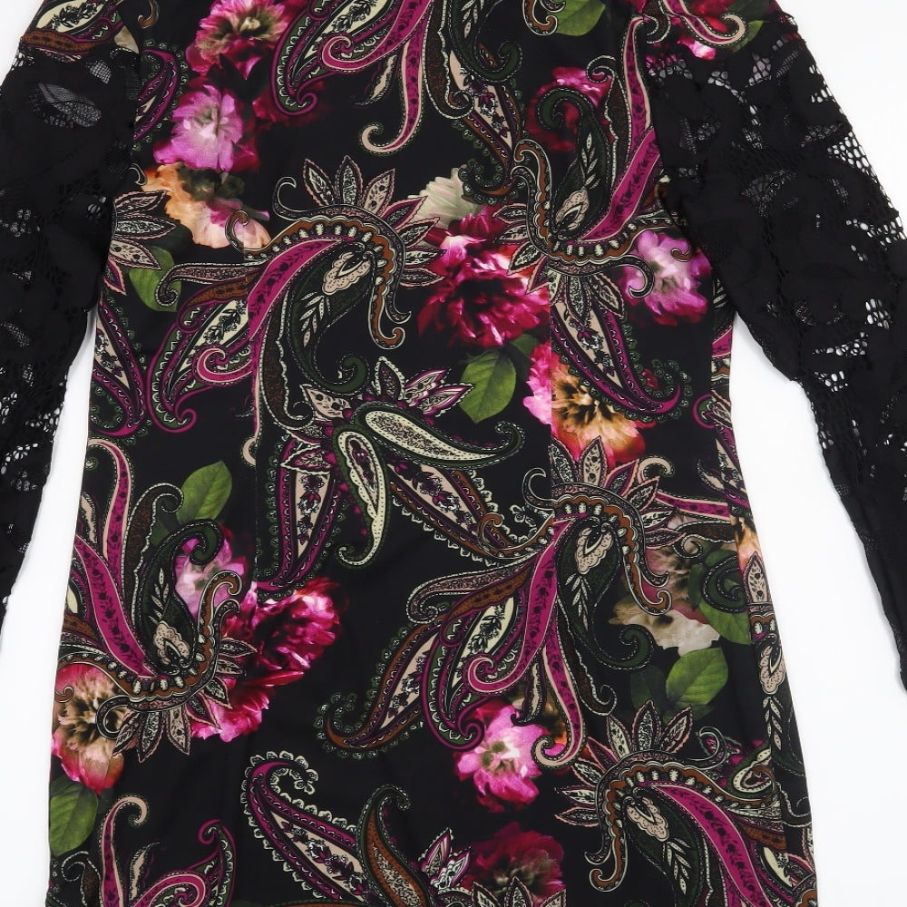 Debenhams Womens Black Paisley  A-Line  Size 12