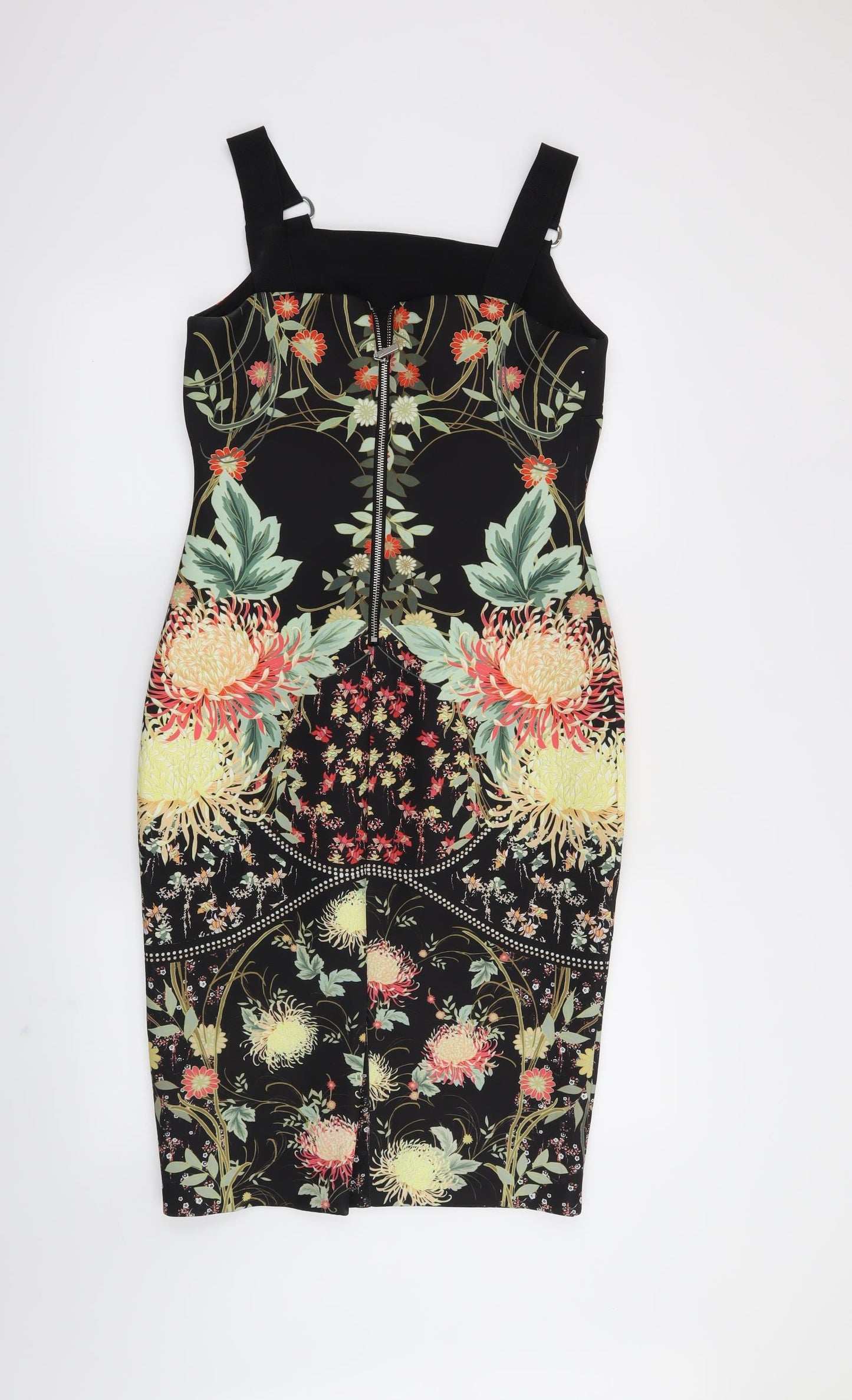 Debenhams Womens Black Floral  Bodycon  Size 12