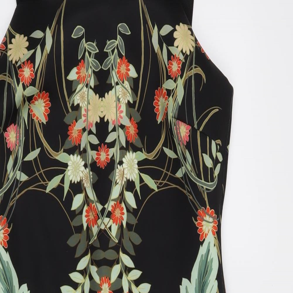 Debenhams Womens Black Floral  Bodycon  Size 12