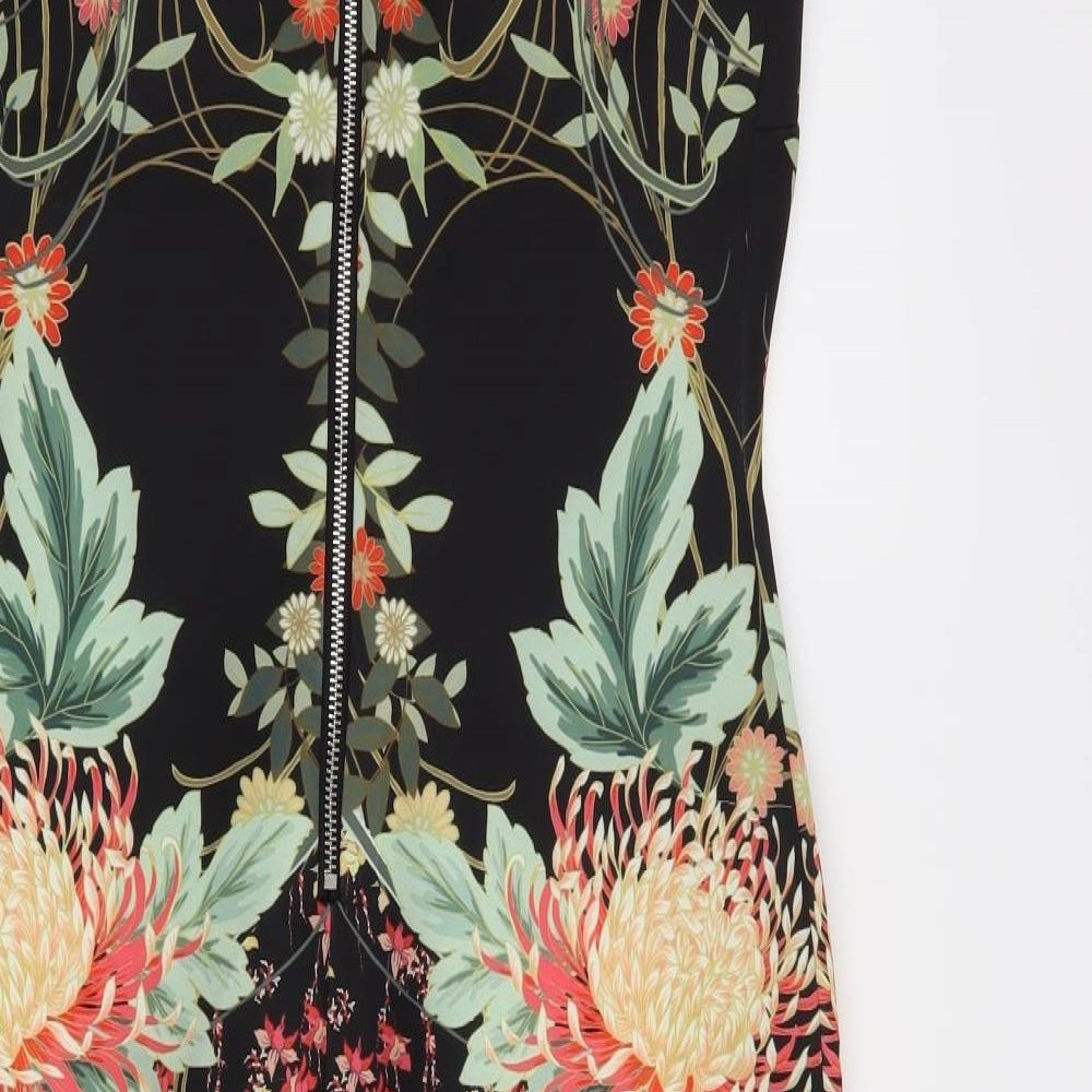 Debenhams Womens Black Floral  Bodycon  Size 12