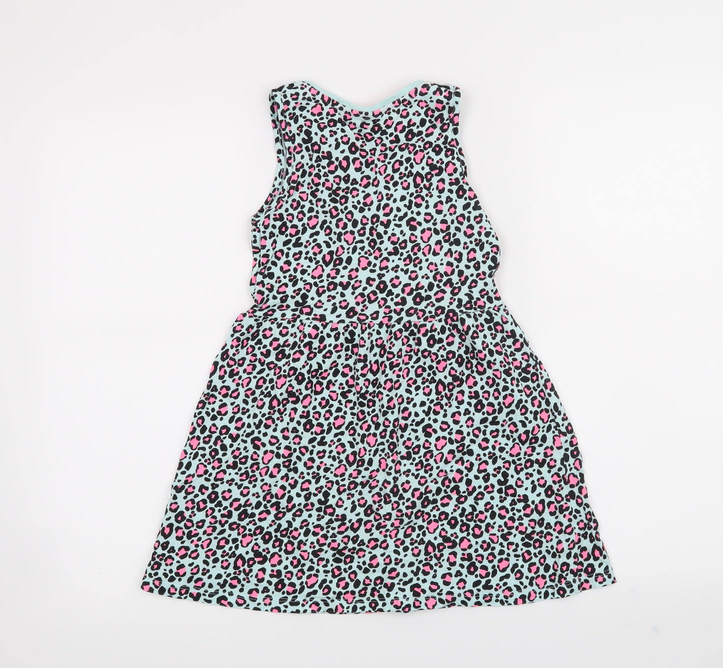 Matalan Girls Blue Animal Print  A-Line  Size 7 Years
