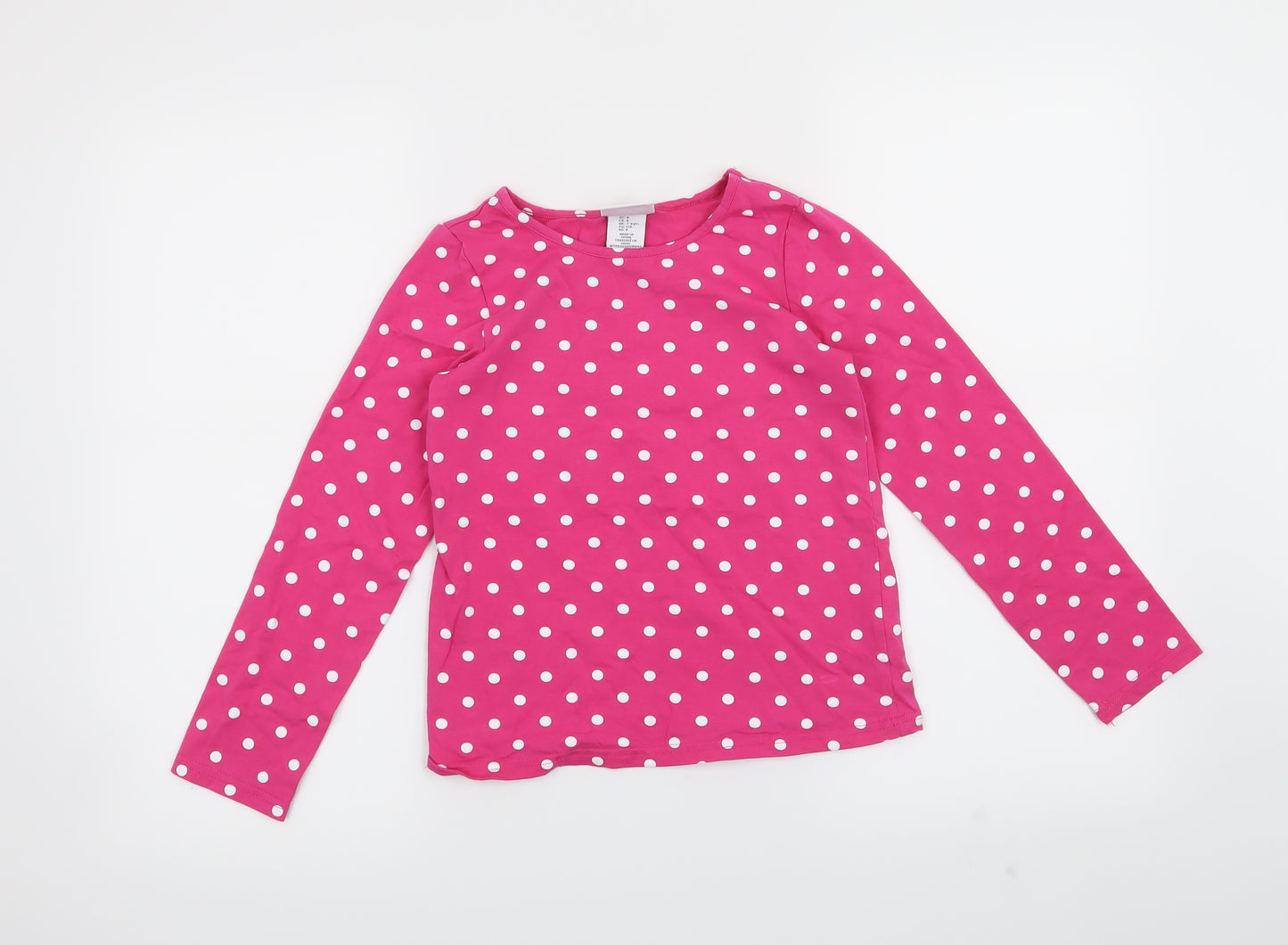 Bopster & Mimi Girls Pink Polka Dot  Basic T-Shirt Size 7-8 Years