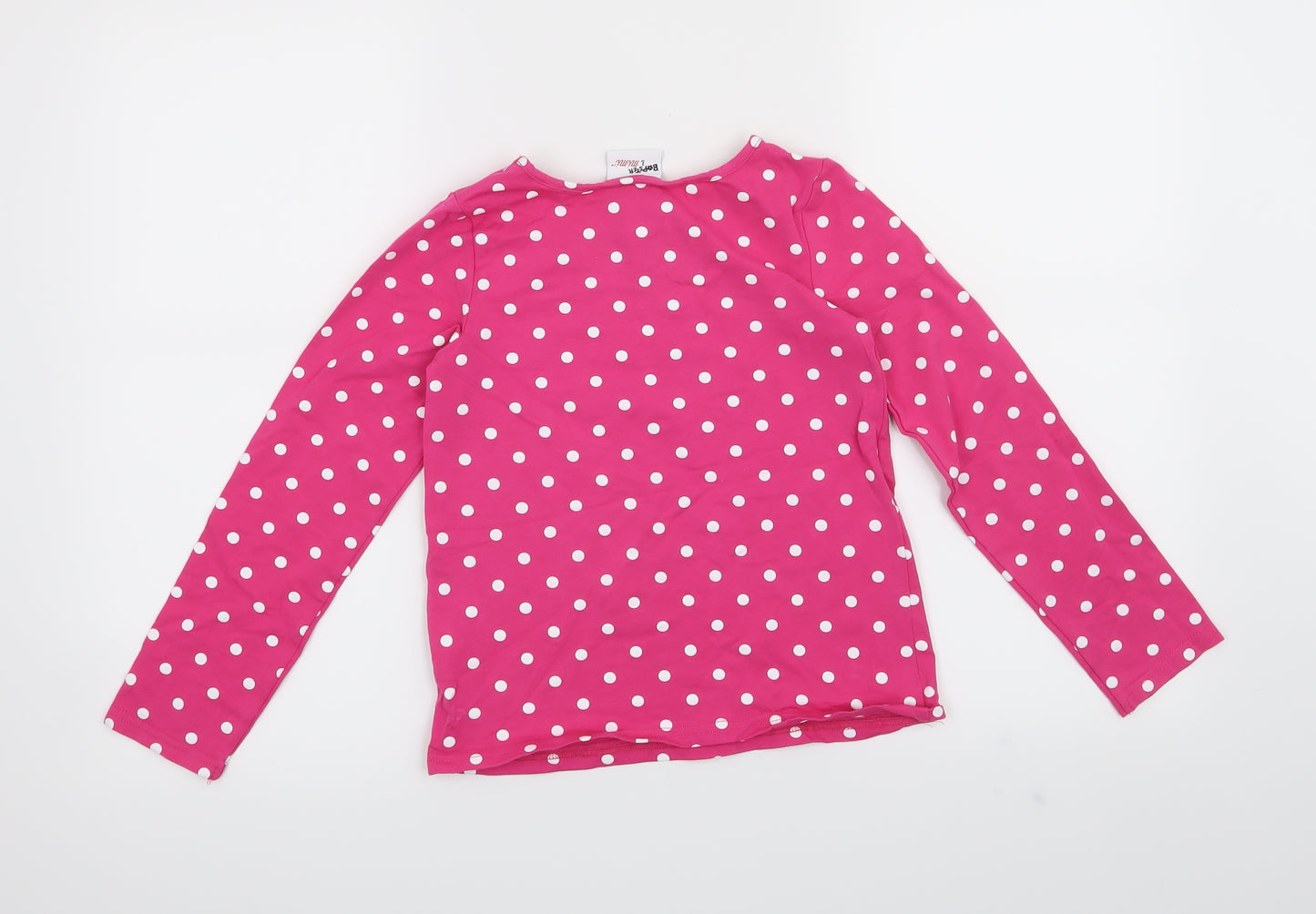 Bopster & Mimi Girls Pink Polka Dot  Basic T-Shirt Size 7-8 Years