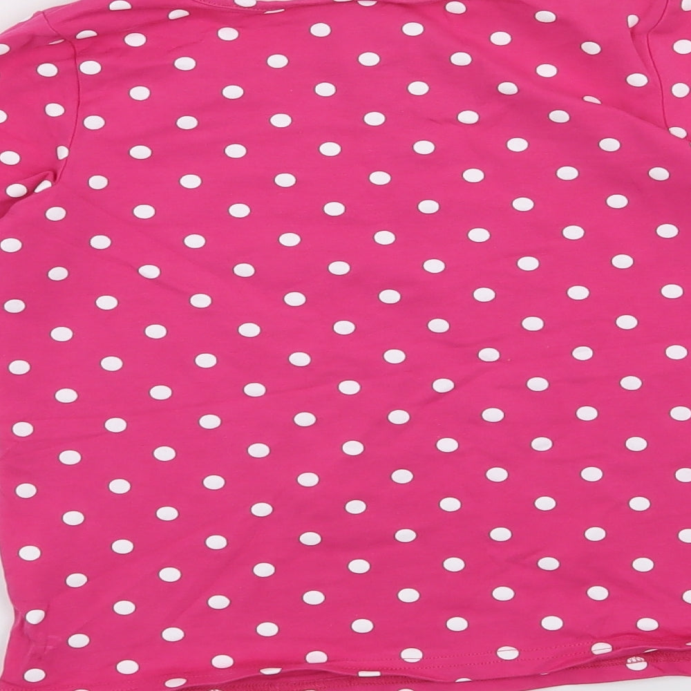 Bopster & Mimi Girls Pink Polka Dot  Basic T-Shirt Size 7-8 Years